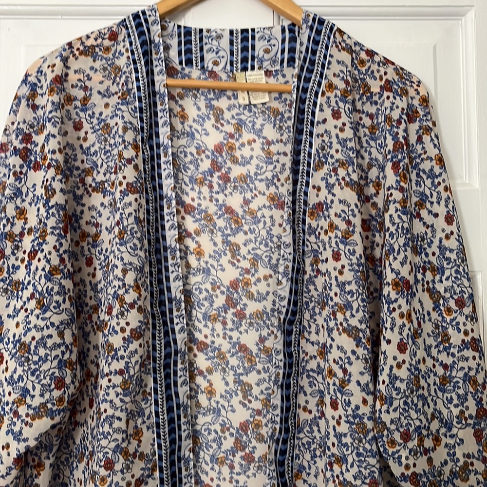 Japana Floral Kimono Cardigan Sweater Beach Cover-up size S